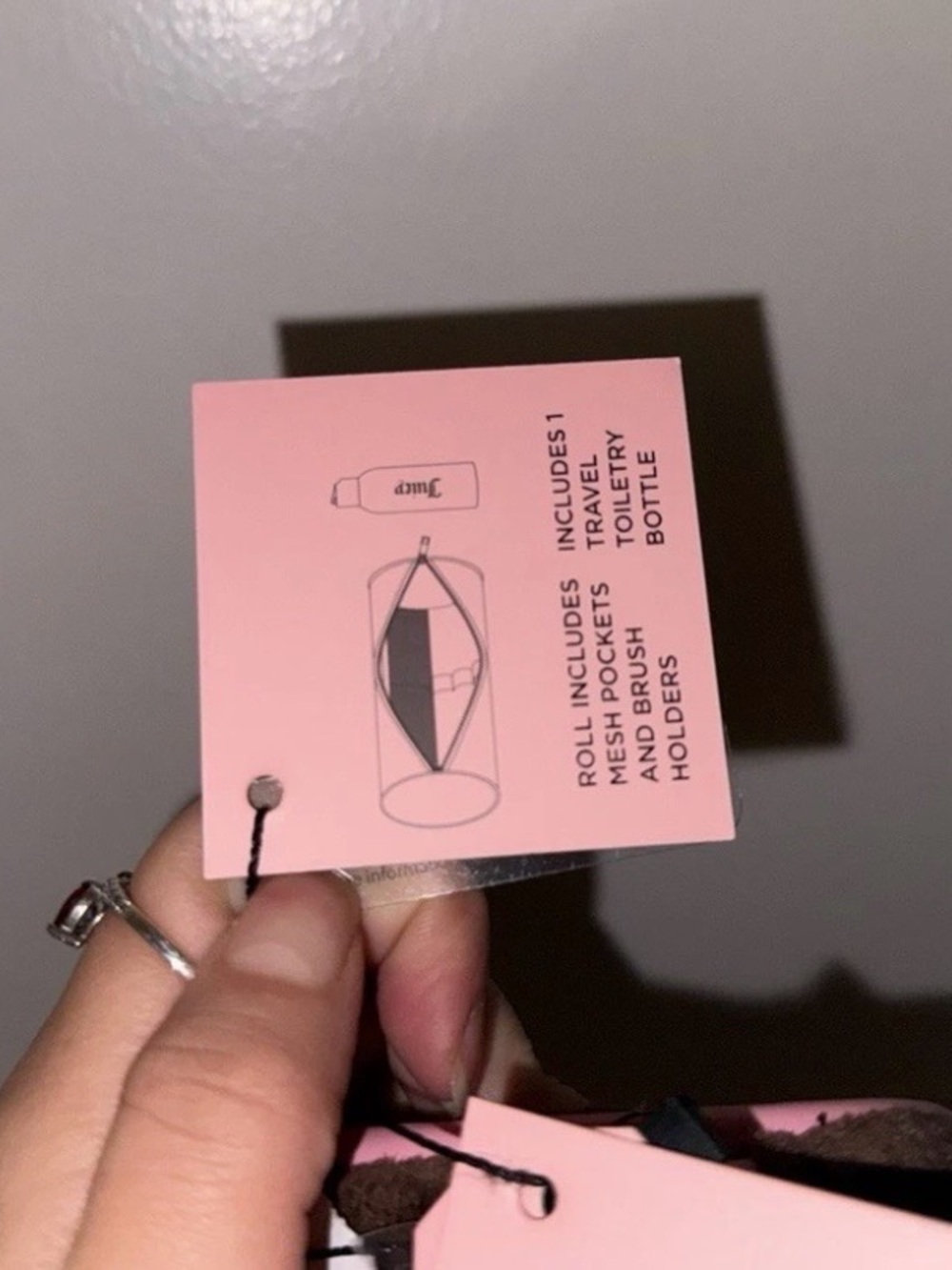 Juicy Couture Brown and Pink Velour Cosmetic Pouch - Picture 7 of 8